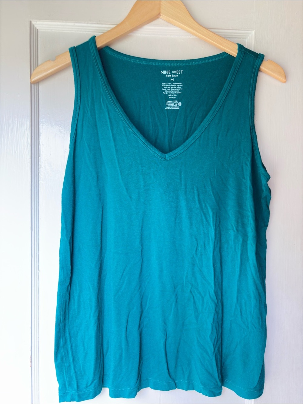 Nine West Teal V-Neck Sleeveless Tank